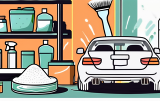 Various car cleaning products like soap