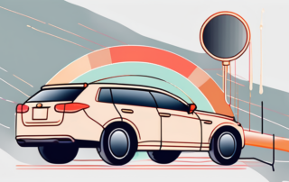 A car with a magnifying glass hovering over its paint