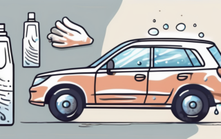 A car with visible water spots on its paintwork