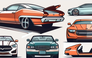 A variety of decorative trims on different parts of a car