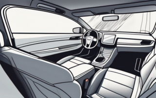 A car interior with cleaning tools like a vacuum cleaner