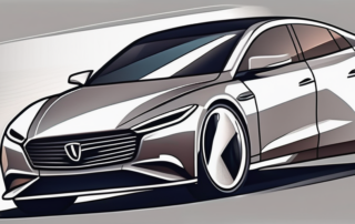 A sleek car with a matte finish under a spotlight