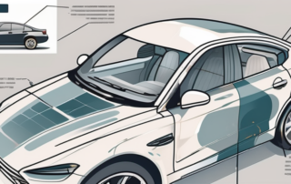 Various stages of a car being painted