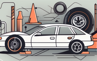 Various automobile parts like a tire