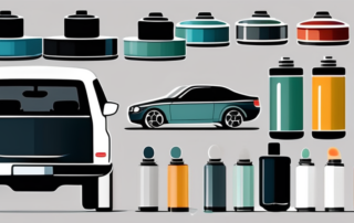 Various car paints and rollers