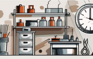 A polish workshop with various tools and equipment