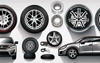 Various types of car rims displayed on a digital tablet screen