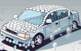 A car covered with a homemade hail protection made of bubble wrap and straps