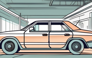 A car in the process of being sealed