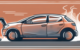 A car dent being treated with steam from a kettle of hot water