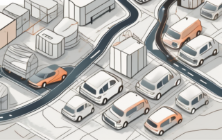 A variety of car parts scattered on a map