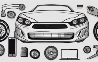 Various car parts like tires