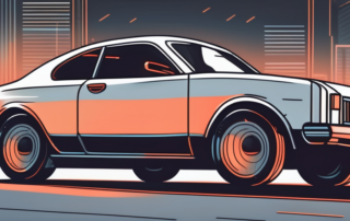 A car with an open hood