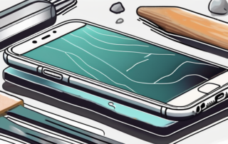 A smartphone with a corner of an old