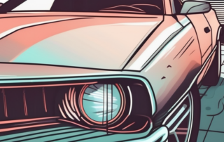 A pair of matte car headlights