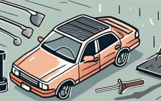 A hail-damaged roof and car hood