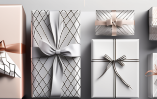 Various types of transparent gift wrap elegantly arranged