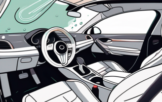 A car interior being meticulously cleaned
