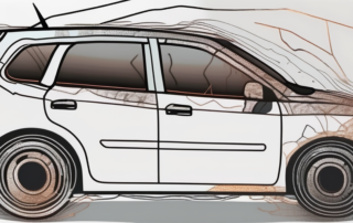 A car with peeling foil on the edges