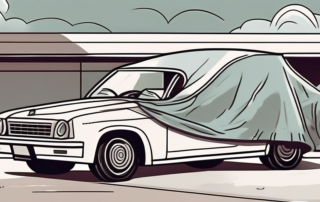 A car covered with a protective blanket