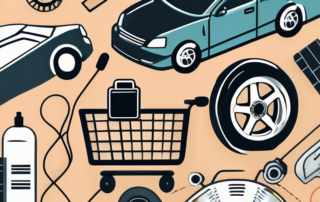 Various car parts like engine