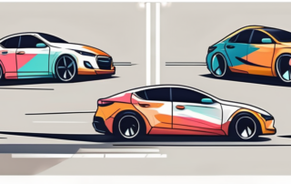 Several cars with vibrant and unique cartoon-themed paint jobs