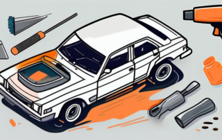 A car with visible adhesive residues from removed stickers