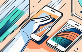 A protective film being carefully peeled off from a smartphone screen