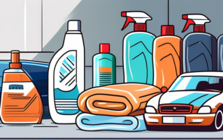 A variety of car care products like wax