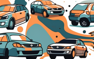 Various car parts with different types of paint defects like bubbles