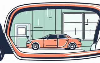 A car with a detached side mirror