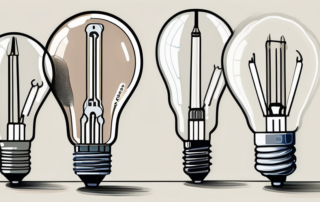 A xenon light bulb and an led light bulb side by side