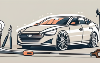 A car with its headlight open