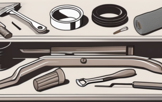 A comprehensive set of tools and materials used for repairing car rims