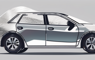 A car partially covered in a roll of foil