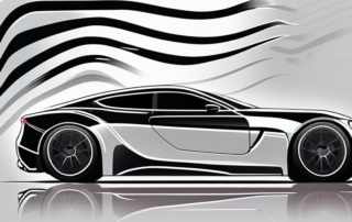 A car being wrapped in carbon fiber