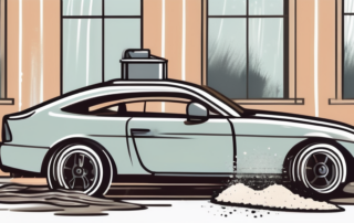 A diy setup with a homemade wheel cleaner solution in a spray bottle