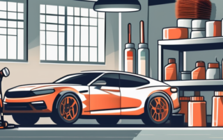 Various car detailing tools such as a buffer