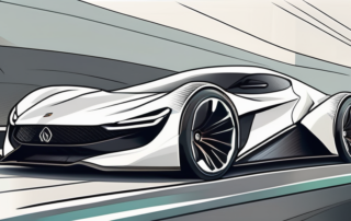 A sleek carbon fiber car