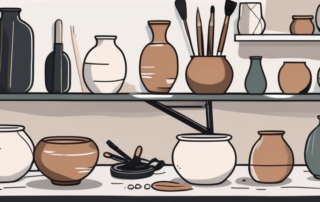 A beginner's pottery workspace