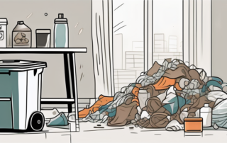 A messy room with various sources of bad smell like dirty laundry