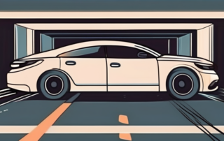 A car on a dark road