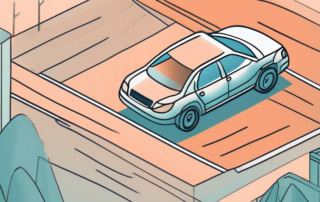 A car with a magnifying glass hovering over it