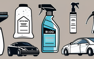 Various car detailing tools such as a buffer