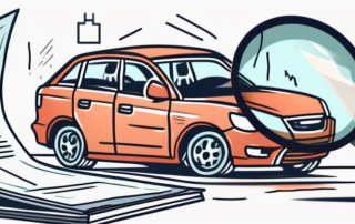 A car crash scene with noticeable damages