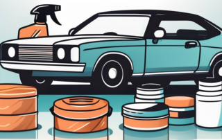 Various car care products like wax