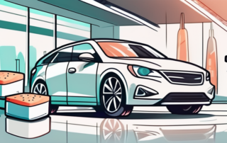 A variety of car cleaning products like sponges