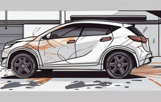 A car with various types of visible paint damage