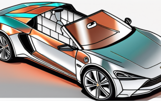 A car in the process of being wrapped in a glossy