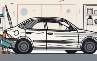 A car with visible scratches on its surface